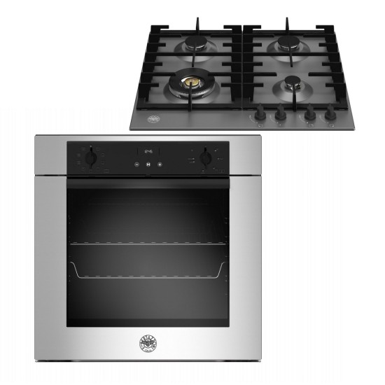 Bertazzoni Εντοιχιζόμενο σετ F60 9 MOD E S X + P60 4L MOD NE Φούρνος Ηλεκτρικός | Εστίες Αερίου