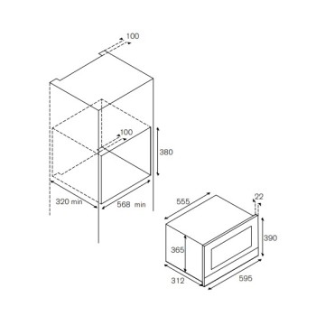 Bertazzoni F38 3 MOD MW S GNE | Φούρνος Μικροκυμάτων με Γκριλ Ηλεκτρικό