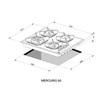 Lofra Mercurio 62 HGN6H0 | Εστίες Αερίου Lofra Mercurio 62 HGN6H0 | Εστίες Αερίου