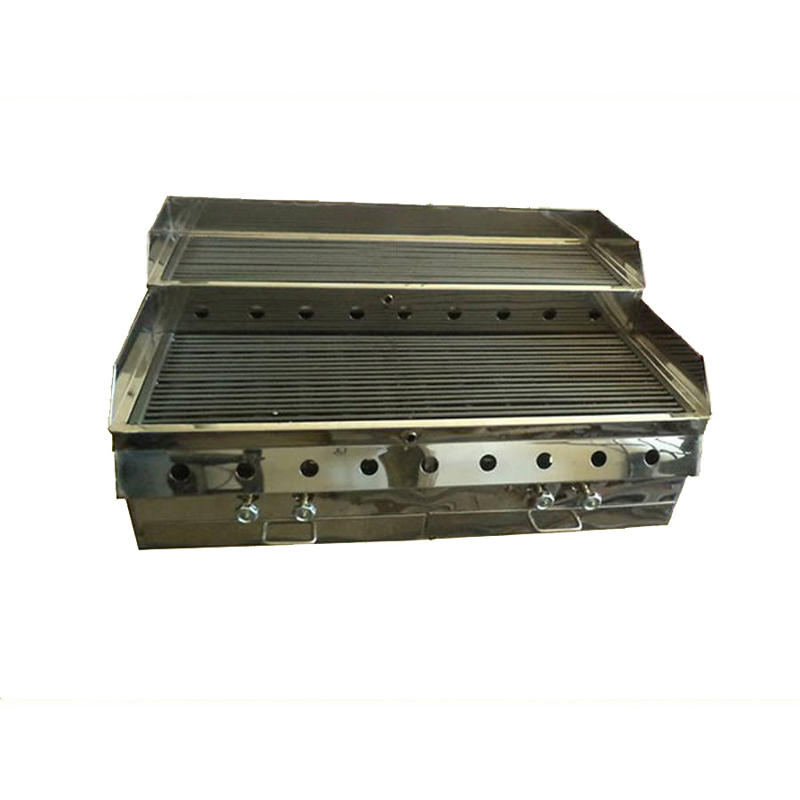 Επαγγελματική σουβλακιέρα αερίου νερού δυο ορόφων 80x60cm