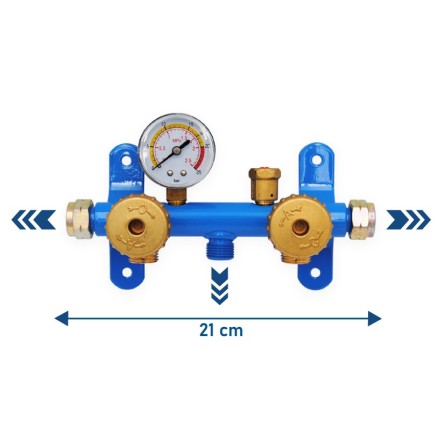 Διπλό Κολλεκτέρ Φιαλών με 3 εξόδους (21cm)