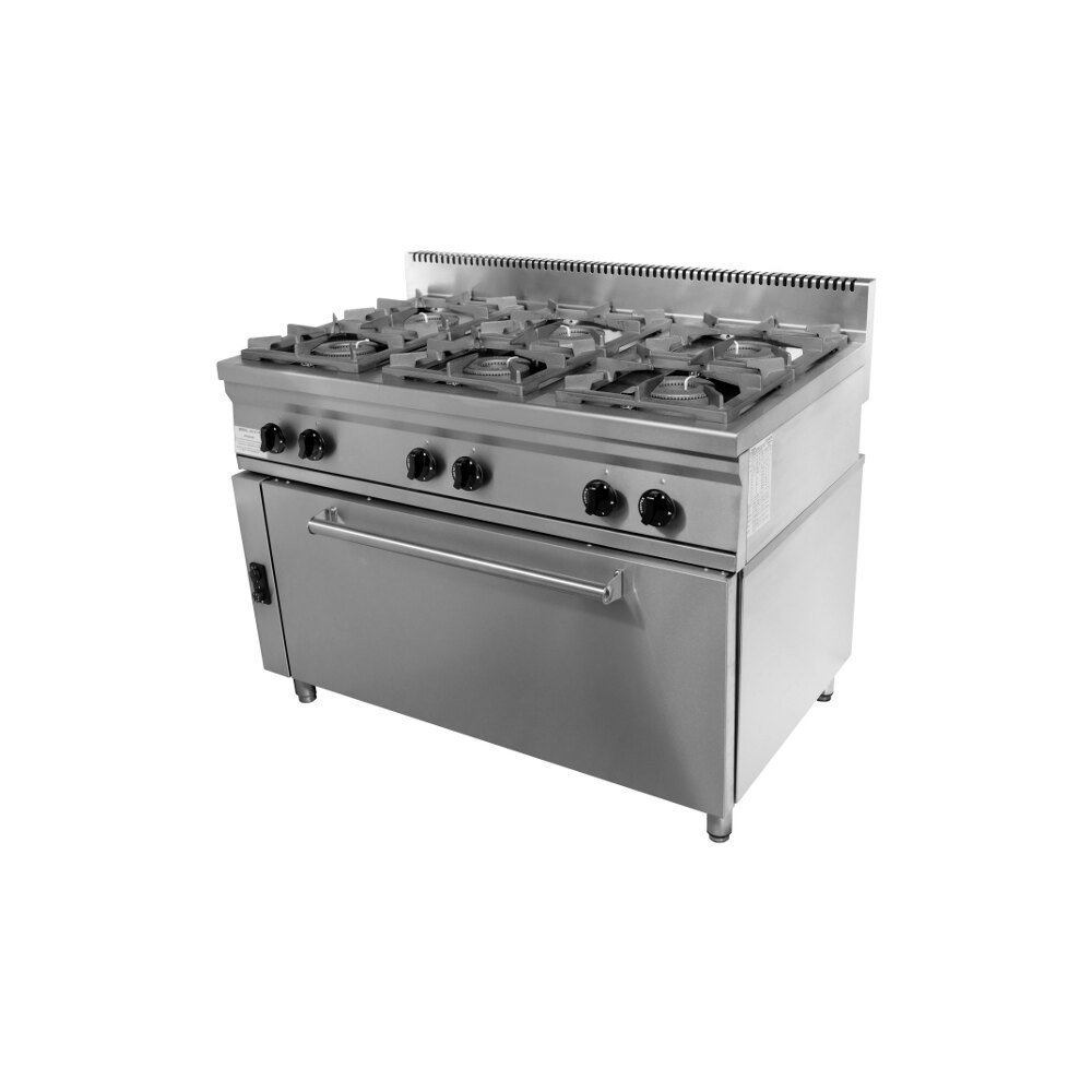 Vimitex Κουζίνα 6 Εστιών με Μεγάλο Φούρνο 206STVL Vimitex Κουζίνα 6 Εστιών με Μεγάλο Φούρνο 206STVL