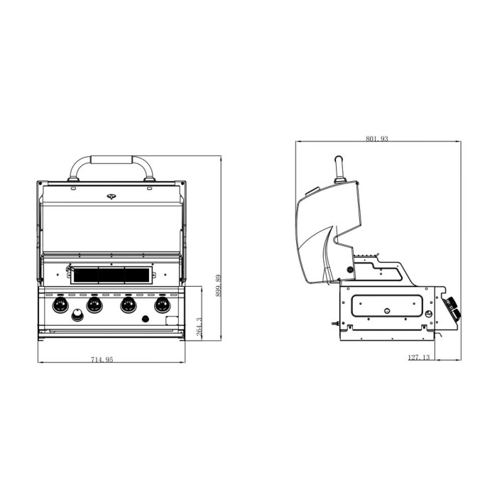BBQ ΥΓΡΑΕΡΙΟΥ SEMI-PROF TGH-BI-M61 4+1 17,5kW