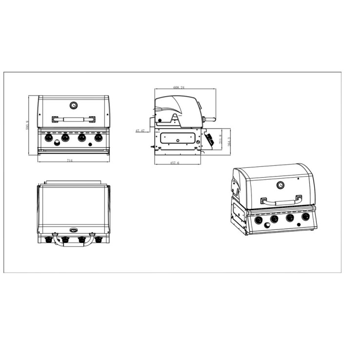 BBQ ΥΓΡΑΕΡΙΟΥ SEMI-PROF TGH-BI-M61 4+1 17,5kW