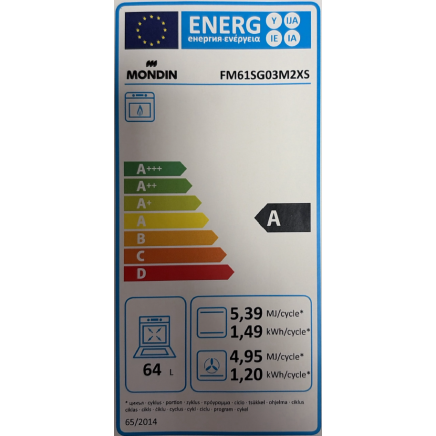 Mondin FM61CG03M2NN | Φούρνος Αερίου με Αέρα Γκριλ Αερίου και Σούβλα Mondin FM61CG03M2NN | Φούρνος Αερίου με Αέρα Γκριλ Αερίου και Σούβλα