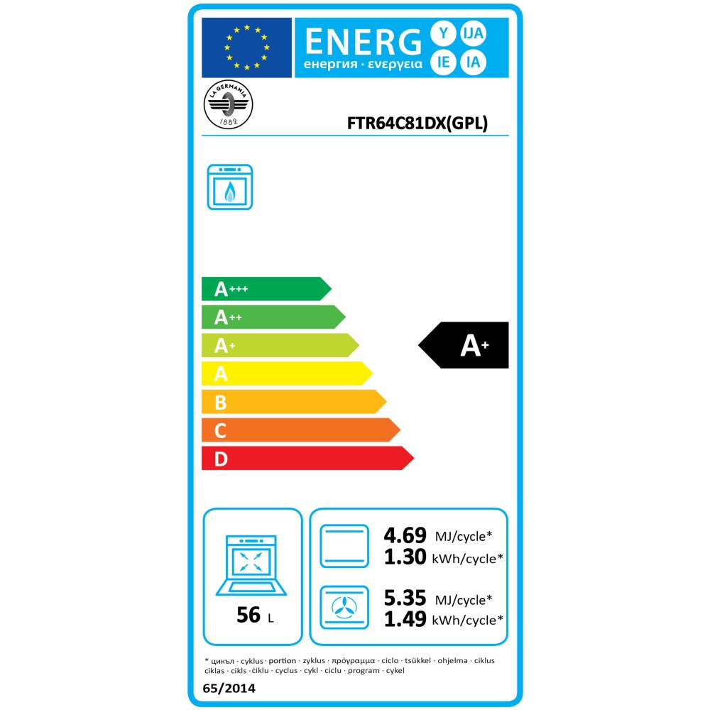 La Germania FTR6640GXT | Φούρνος Αεριού με αερα και Γκριλ Αερίου | ΕΣΤΙΕΣ ΑΕΡΙΟΥ