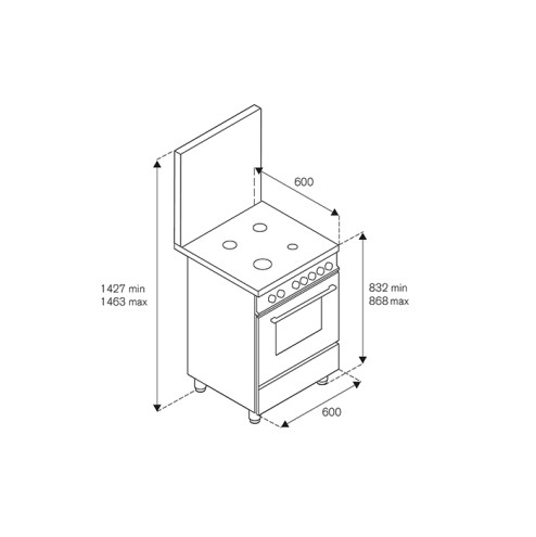 La Germania AMN6 4C 81 C W | Φούρνος Αερίου με Αέρα και Γκριλ Αερίου| Εστίες Αερίου