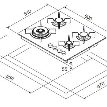 Mondin CG604VTELNN | Εστίες Αερίου| LINEA MURANO
