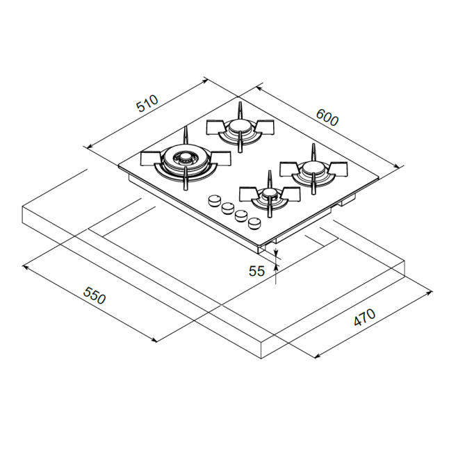 Mondin CG604VTELNN | Εστίες Αερίου| LINEA MURANO Mondin CG604VTELNN | Εστίες Αερίου| LINEA MURANO