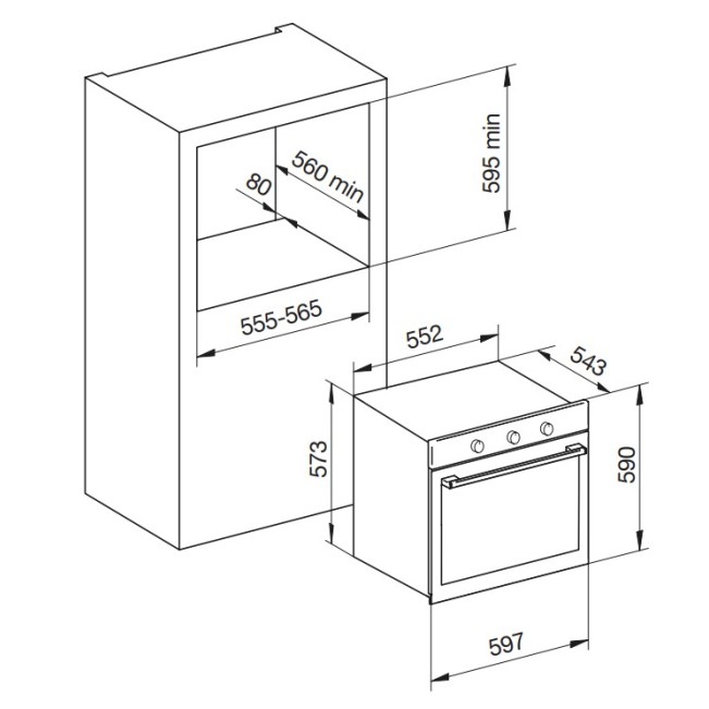 GlemGas GF R 62BK | Φούρνος Ηλεκτρικός